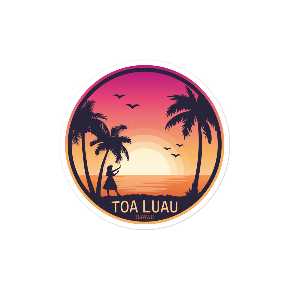 Hawaii Sunset at Toa Luau Sticker