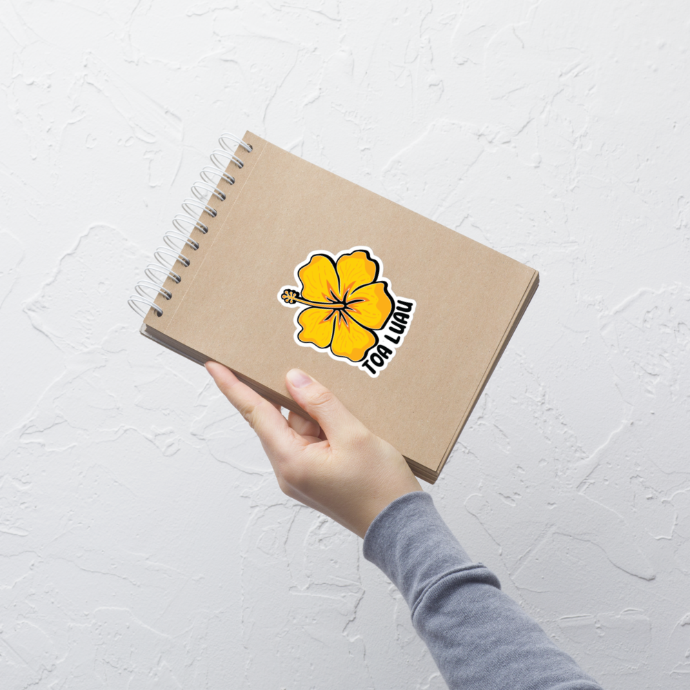 Toa Luau Yellow Hibiscus Flower Vinyl Sticker