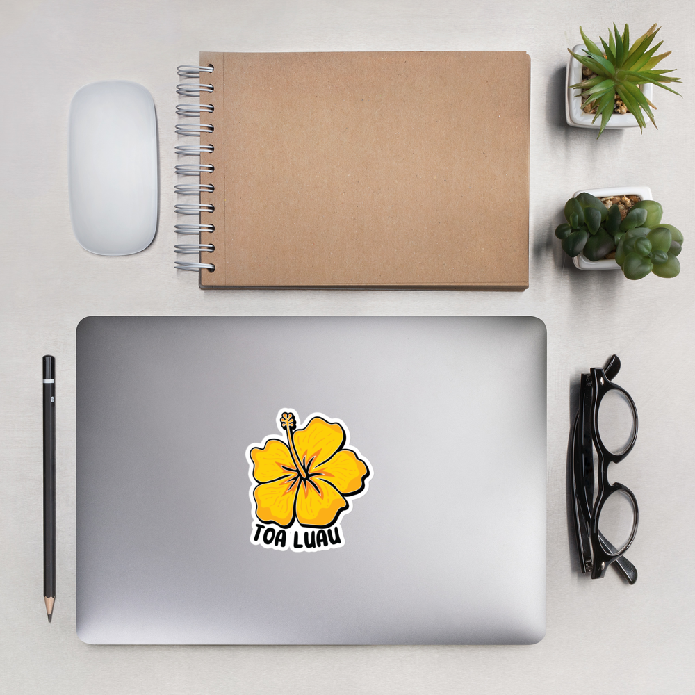 Toa Luau Yellow Hibiscus Flower Vinyl Sticker
