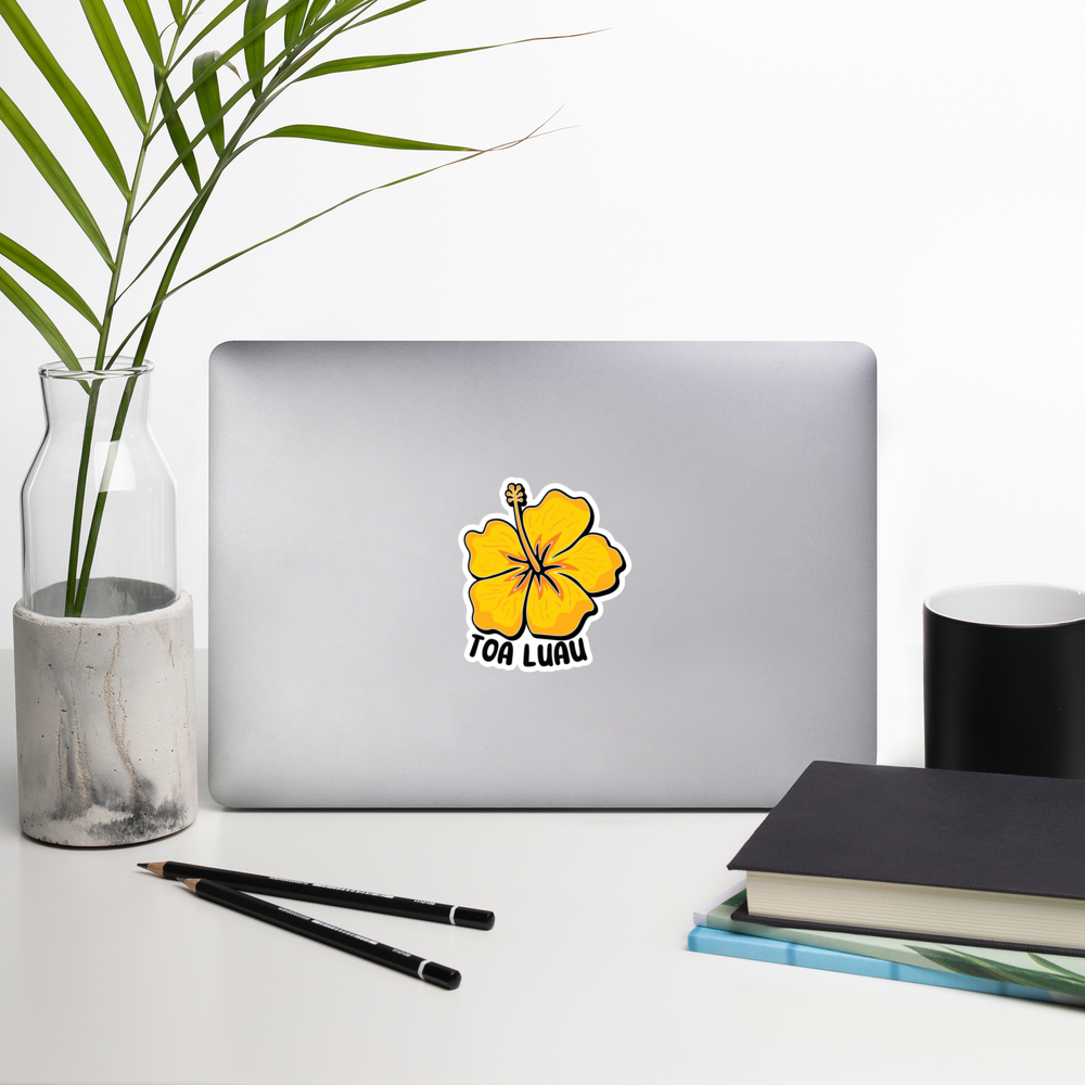 Toa Luau Yellow Hibiscus Flower Vinyl Sticker